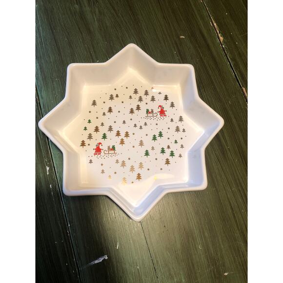 Waechtersbach Germany EUC Star Shaped Santa Pattern Christmas Dish - Picture 1 of 5